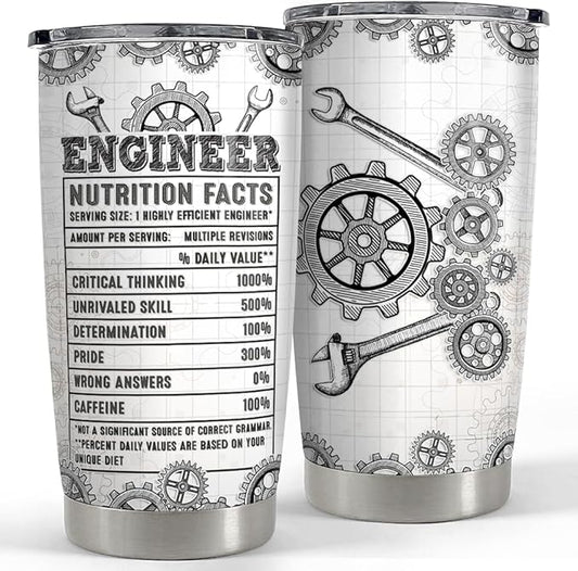 SANDJEST Engineer Tumbler 20oz Engineer Gifts for Men Engineers Stainless Steel Insulated Tumblers Coffee Travel Mug Cup Engineering Gift for Birthday Christmas
