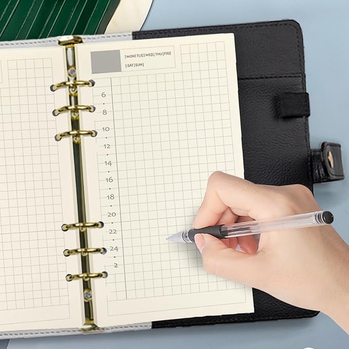 Spiral Notebook Refill,Daily Planner Refill,6 Hole,for Filofax, Personal Size 3.74 x 6.77'', Diary Design with Time Table and Summary, 45 Sheets per Pack, Harphia(A6,Daily)