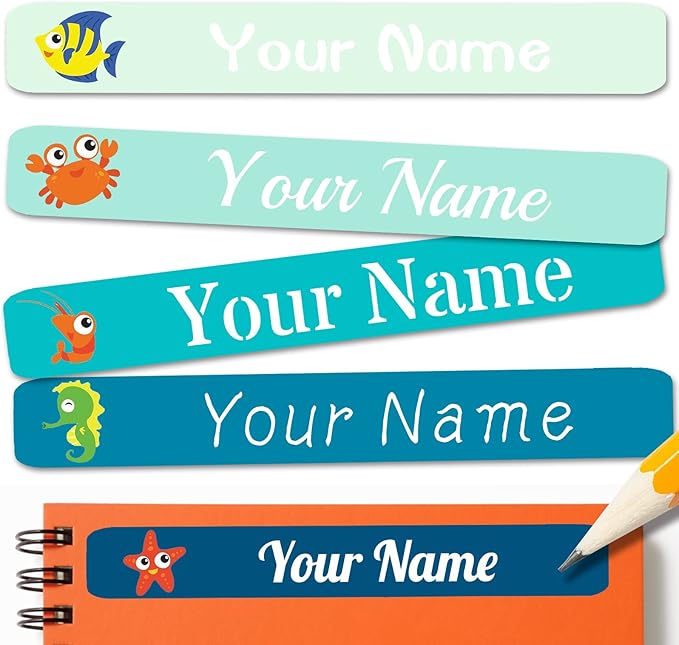 120 PCS Personalized Labels for Kids，Custom Name Tag Stickers Labels Waterproof for School Supplies,Water Bottle,Lunch Box,Toys(2.3 x 0.4 in)