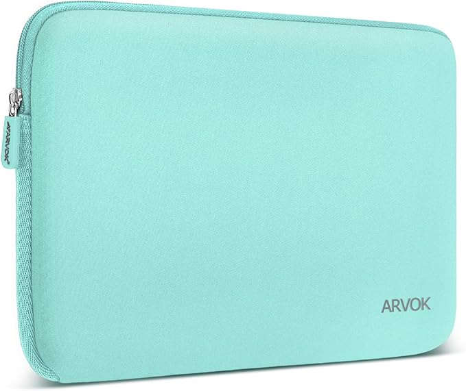 Arvok 13 13.3 14 Inch Laptop Sleeve Case for MacBook Pro/MacBook Air 13-14 inch, Water-Resistant Notebook Chromebook Computer Pouch, Carrying Bag Cover for HP/Dell/Lenovo/Asus/Acer, Light Green