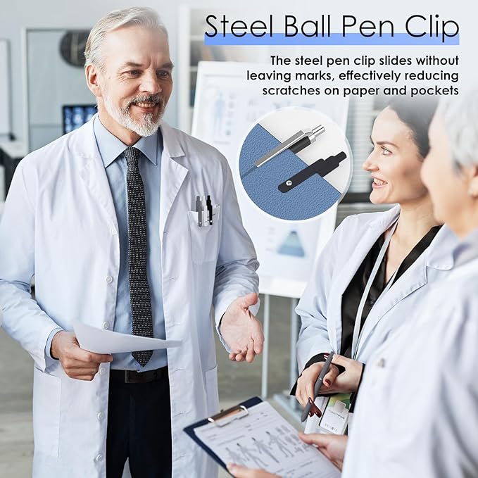 Gel Pens, 6PCS 0.5mm Black Ink Fine Point Pens With Smooth Writing, Office Supplies, Anniversary Birthday Gifts for Men Women, Quick Dry Pen For Journaling, Nurse Aesthetic Pen (Elegant Black)