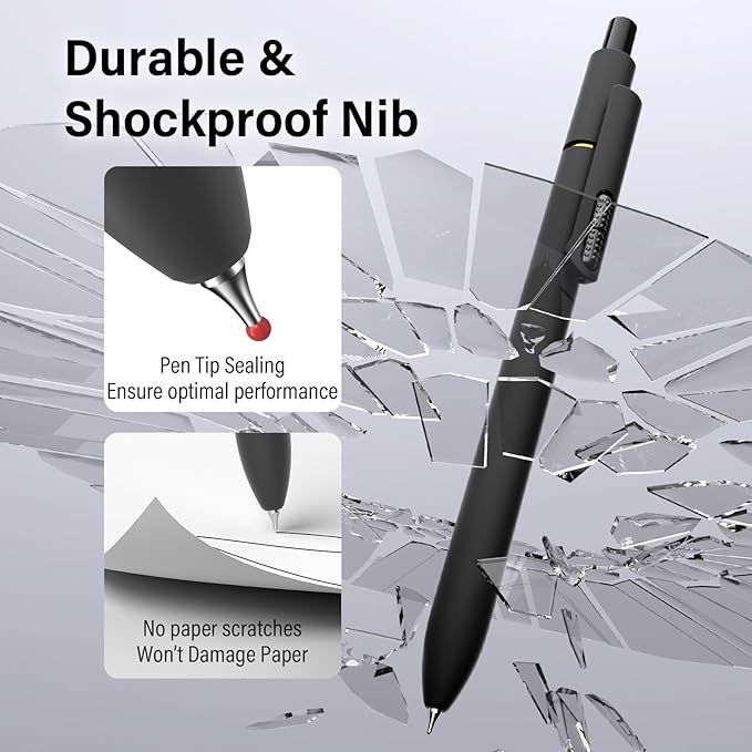 8 Pack Gel Pens 0.7mm Smooth Quick-Dry Fidget Retractable for Journaling - Classic