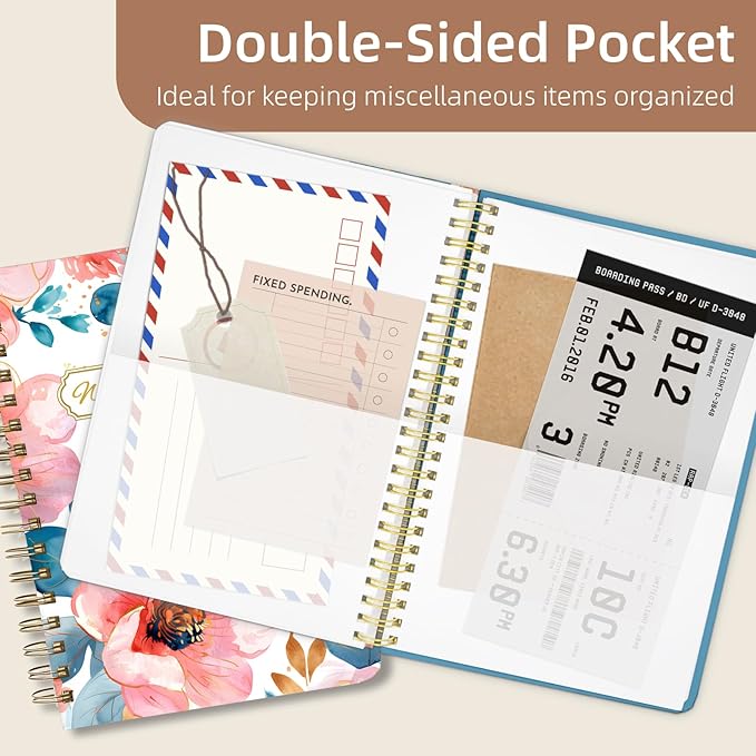 Weekly Planner Undated - 52 Weeks To Do List Notebook A5 for Work: Weekly Task, Habit Tracker Journal, Goal Setting, Agenda Sprial Bound Organizer Book for Women Cute Stylish Design, Peony