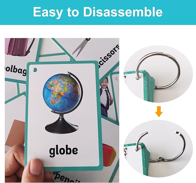 Lilias School and Classroom Flash Cards, Toddler Learning Toys, Preschool Learning Toys, Homeschool Supplies, Learning Supplies for Kindergarten, 4.3 X 3.14 Inch, 21 Cards in Set,WC024