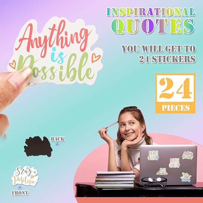 Sinmoe 24 Pieces Inspirational Fridge Magnets for Girls Bible Verse Locker Magnets for Girls Cute Motivational Quotes Refrigerator Decorations for School Classroom Whiteboard Office(Stylish Style)