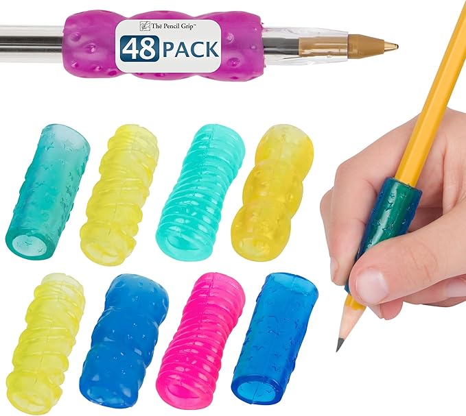 The Pencil Grip The Classics Extreme Gel Pencil Grips, Ergonomic Writing Aid For Lefties And Righties, Assorted Colors, 48 pieces, TPG-16548
