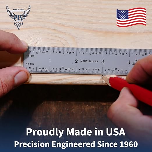 PEC Tools 6"/150mm Metal Ruler