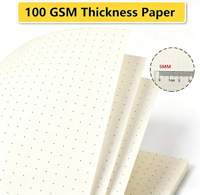 Smilo Bullet Dotted Spiral Notebook, A5 5.7"x8.3", 80 Sheets (160 Pages)