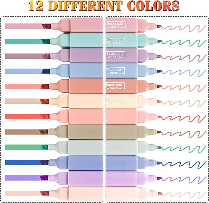 22 Pcs Bible Study Supplies Bible Highlighters No Bleed Assorted Colors Pens 1000 Sheets Transparent Sticky Notes with 2 Black Pens Pastal Highlighters Dual Tips Morandi Book Tabs Sticky Index