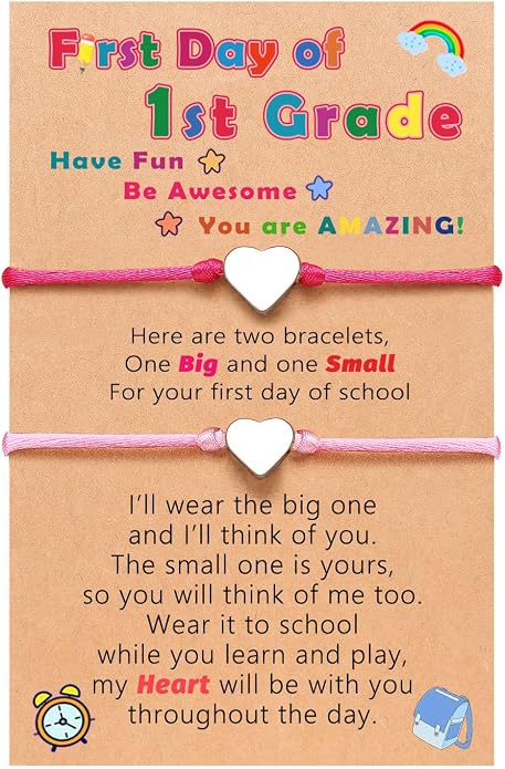 UNGENT THEM Big & Small Heart Bracelets Back to School Gifts for Girls