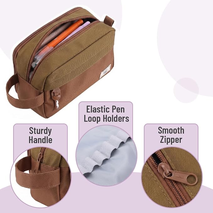 Mr. Pen- High Capacity Pencil Case, Large Pencil Pouch with 3 Compartments and 2 Pockets, Large Pencil Bag with Smooth Zipper, Cute Pencil Case Pouch Organizer, School Supplies for Teens