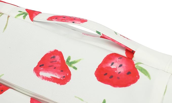 360° Protective 3 Pockets Laptop Sleeve Case Bag with Handle for MacBook Air 15 inch,MacBook Pro 16 inch and 15.6 inch Screen Laptop (Strawberry)