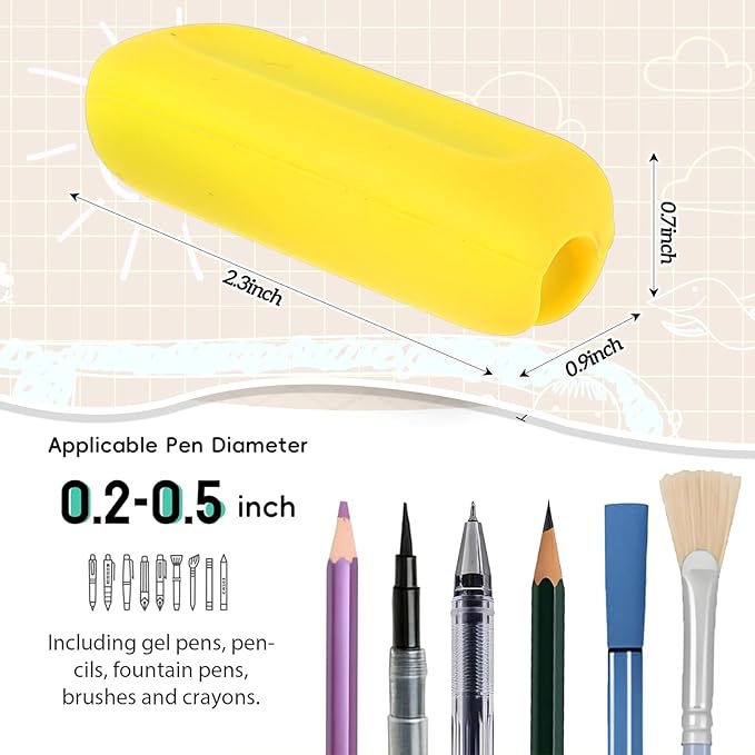 6-Pack Pencil Weights for Kids, Adults & Special Needs, 1 Oz Silicone Handwriting Aid – Improves Penmanship for Autism, Adhd, Tremors, Dyspraxia & Fine Motor Skill