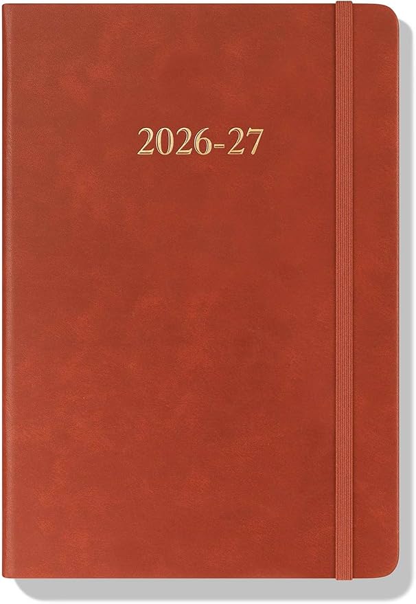 Wykeham's Executive 2026-27 Daily Journal Planner – Customization Available – Mid-Year Academic Diary – July 2026 to June 2027 (Brown, 8.5"×5.5")