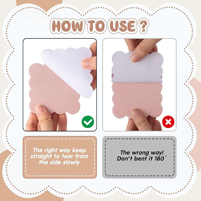Eaasty 8 Pack Scalloped Aesthetic Sticky Notes Bulk Brown Colors Cute Wavy Self Sticky Note Pads 3" x 3" Blank Note Pads for Back to School Office Supplies 240 Sheets