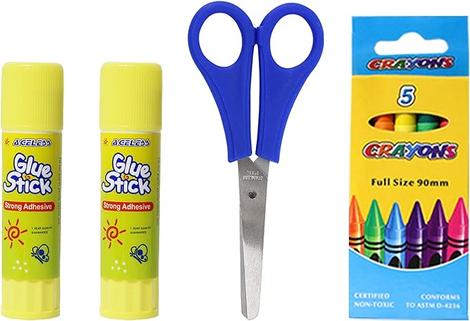 Moda West 22 Piece Bulk School Supplies Kits, Value Pack of 48 Kits - Essential Box of School Supplies Kit with Pens, Pencils, Crayons, and More for Elementary, Middle, and High School Students