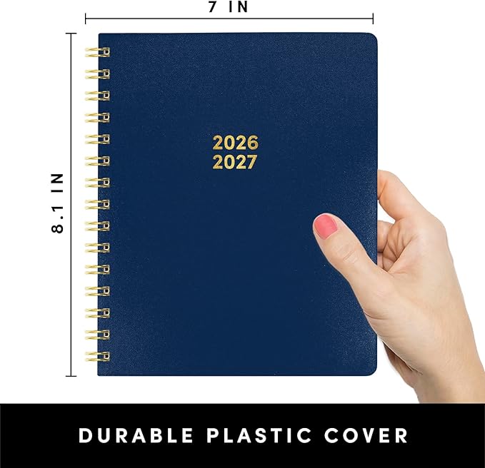 PAPERAGE Academic Planner, Weekly & Monthly Planner & Calendar, 12-Months, July 2026 - June 2027, (7" x 8"), School & Student Planning Agenda with Tabs, Bonus Pages & Inner Pocket, royal Blue