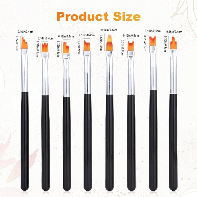 8 Pcs Paint Brush Set-Watercolor Acrylic Oil Paint Brushes with Detail, Professional Paintbrush Kit for Artist, Nail Art, Face Painting Short Handle, Easy-Clean Nylon Brushes