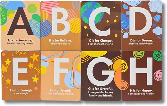 Kids for Culture: Alphabet Affirmation Flashcards A–Z | ABC Flash Cards with Positive Messages for Babies, Toddlers & Kids | Educational Gift for Parents, Teachers & Classrooms (26 Cards, 4"x5")
