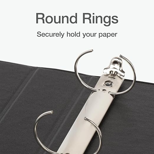 Oxford Ring Binders, 1.5" Round Ring Binders, View Binder, Covers on 3 Sides, XtraLife Hinge, Non-Stick, PVC-Free, Black, 350 Sheet Capacity (1002548)