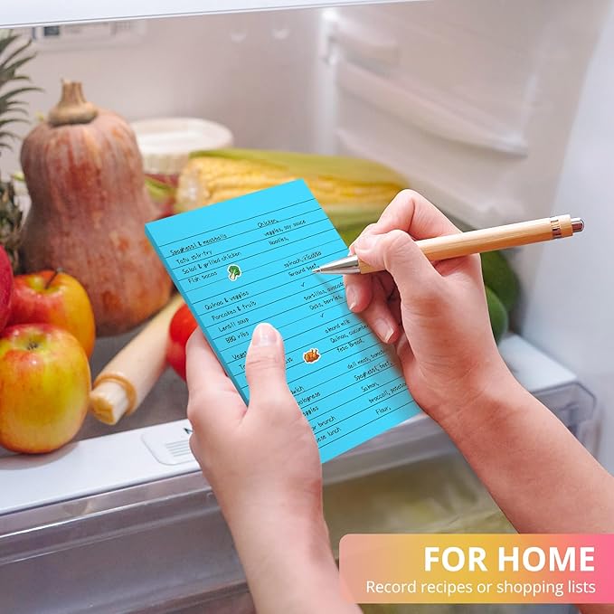 Lined Sticky Notes, 96 Pads, 4x6 Inches, Large Sticky Notes with Lines, Memo Note Pads in Multi Colors, 30 Sheets/Pad, Super Sticking Power for Office ＆ Home & Planning - Bright