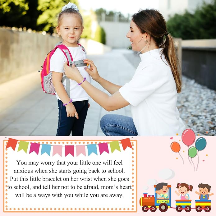 UPROMI First Day of Preschool/Kindergarten/1st Grade/2nd Grade/School Gift, Back to School Bracelet Mommy and Me Dad and Son