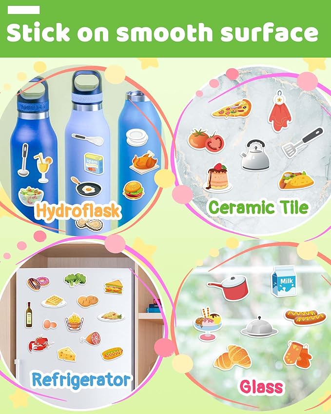 Benresive Reusable Sticker Book for Toddlers, Travel Stickers for Kids, Toddler Crafts Activities Toys, Birthday Gifts for Boys & Girls - Kitchen
