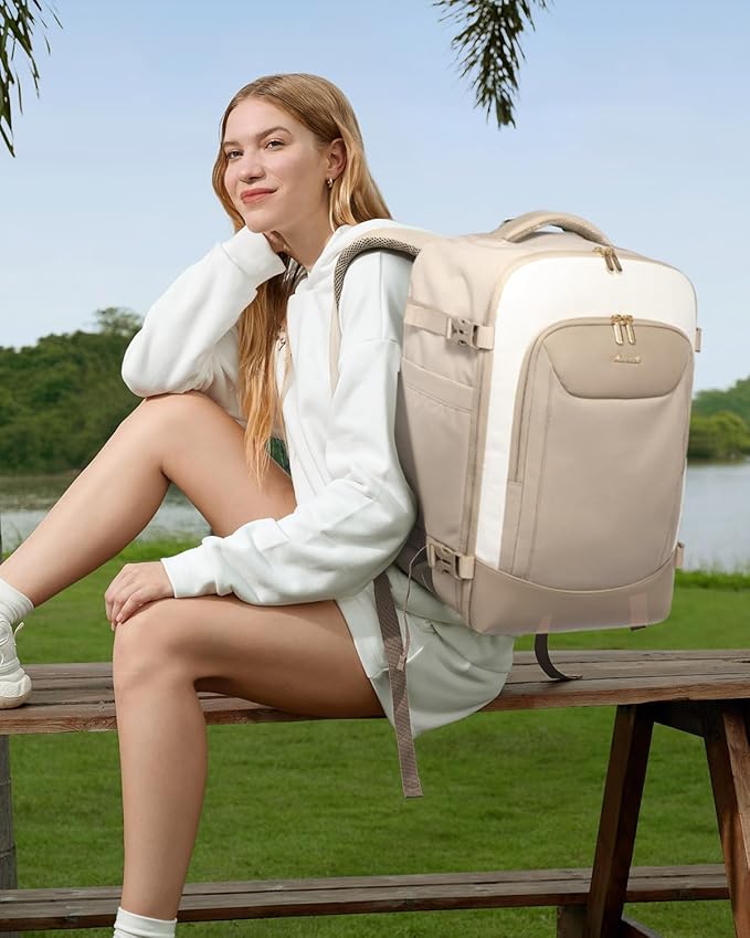 LOVEVOOK 50L Travel Backpack for Women Men, Large Carry on Backpack for Airplanes TSA Personal Item Travel Bag fits 17.3" Laptop, Waterproof Weekender Essentials Airline Approved with 2 Packing Cubes