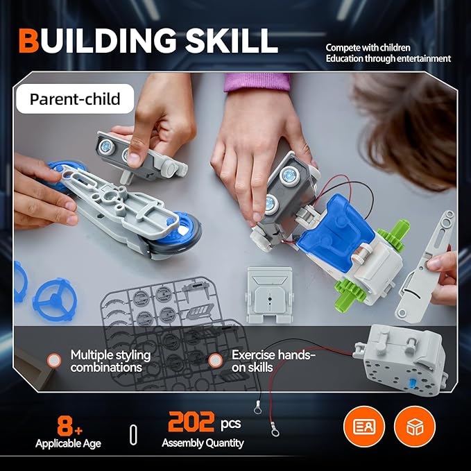 Jiakora 12-in-1 STEM Robot Kit Toys for Kids 8-12 12-16, DIY Robot Building Educational STEM Science Kits for Kids Age 8-12 12-16, 8 9 10 11 12 13 14 15 16 Year Old Boy Birthday Gifts
