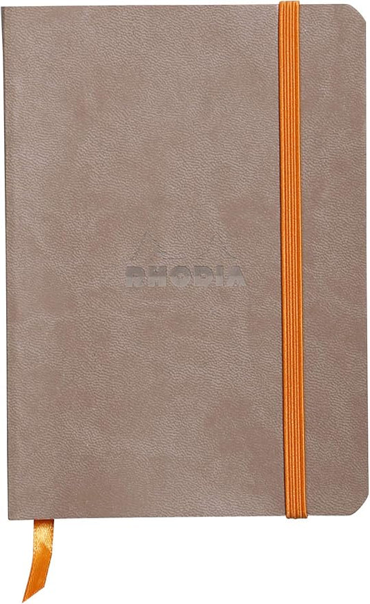 Rhodia Rhodiarama SoftCover Notebook - 72 Lined Sheets - 4 x 5 1/2 - Taupe Cover (117304C)