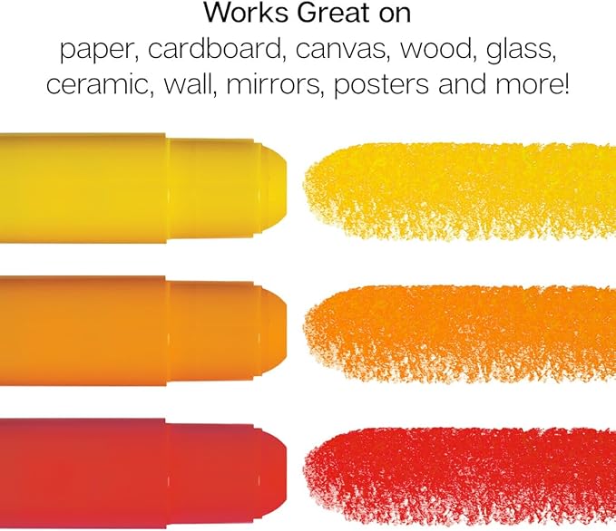 KINGART TEMPERA PAINT Sticks, Set of 24 Rich Colors, Solid Tempera Paint, Super Quick Drying, Non-Toxic, Work Great on Paper, Canvas, Wood, Glass and more