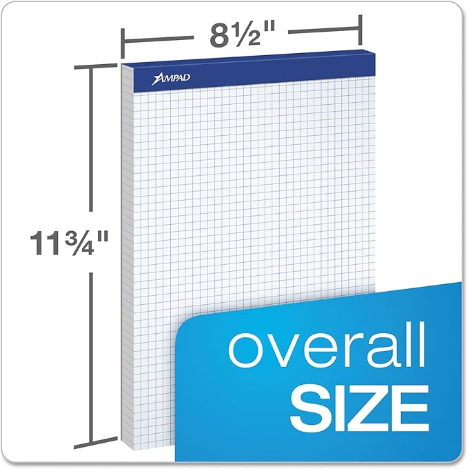 Ampad Evidence Quad Dual-Pad, Quadrille Rule, Letter Size (8.5 x 11.75), White, 100 Sheets per Pad (20-210)
