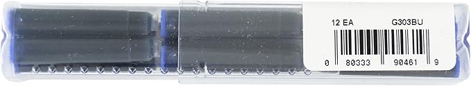 Monteverde Standard Ink Cartridge, Blue, 12 Pack (G303BU)