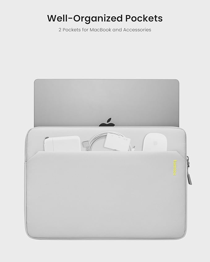 tomtoc Slim Laptop Sleeve for 16-inch MacBook Pro M5/M4/M3/M2/M1 Pro/Max 2026-2019, XPS 15 Surface Book 3 The New Blade 16, Recycled Water-Resistant Protective Laptop Case Bag