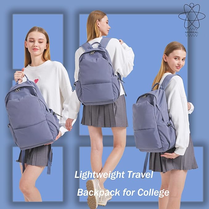 NEOREAL Laptop Backpack for Work, College, Travel, Lightweight Waterproof Daily Backpacks for Men Women, Sport Rucksack Computer Bag Fits 15.6 Inch Notebook, Blue