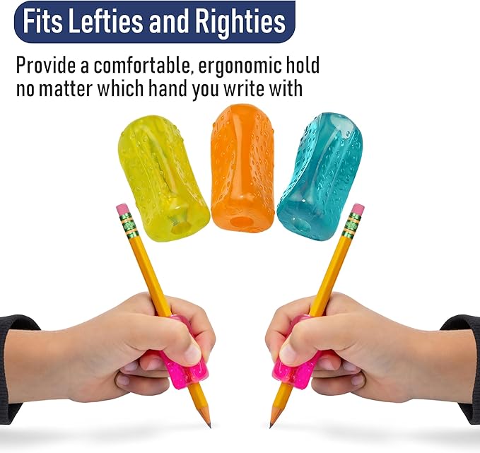 The Pencil Grip Bumpy Grip - Neon Ergonomic Writing Aid, 6-Pack, Doctor-Designed to Improve Handwriting, Reduce Fatigue & Hand Pain, Universal Fit for Kids, Adults, Left & Right Handed Use