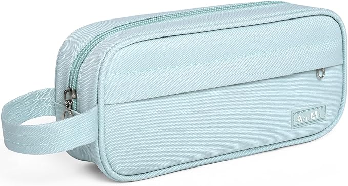 Aen Art Pencil Case, Large Capacity Pencil Pouch, Zipper Pencil Box with Easy Grip Handle & Loop for School Teen Girl Boy Men Women (Green)