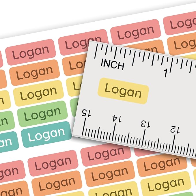 Personalized Mini Name Labels for Kids (210 Count) – Custom Waterproof Name Stickers for School, Daycare, Water Bottles, Lunch Boxes, Pencils, Supplies - Tropical Picnic