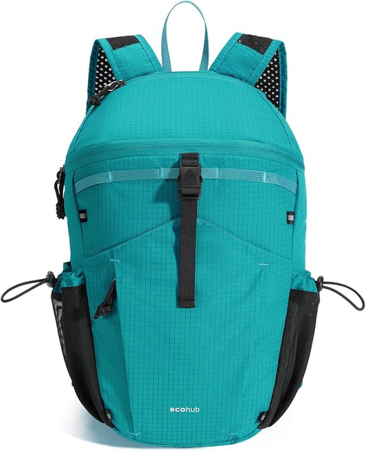 ECOHUB 15L Ultra-Lightweight Packable Backpack, Casual Daypack for Daily Use, Small Hiking & Travel, Foldable Backpack, Water-Resistant Nylon, Reflective Design