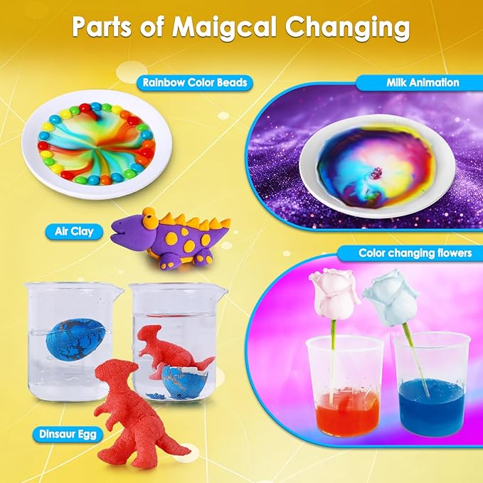 UNGLINGA Science Kits for Kids with 50 Experiments Chemistry Set, Volcano, Crystal Tree, Magic, Educational S.T.E.M Toys Birthday for Boys Girls