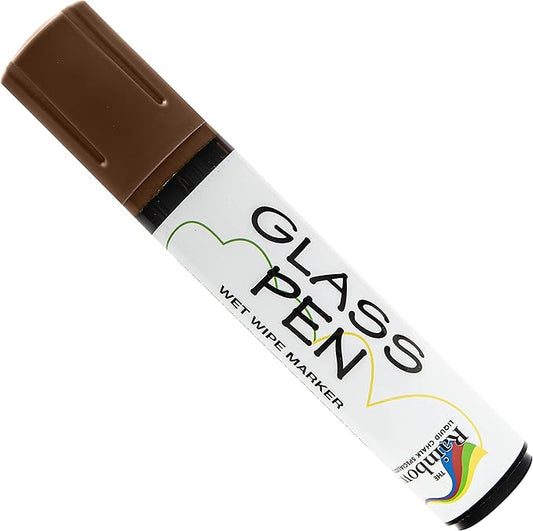 Glass Pen Window Marker: Liquid Chalk Pens for Glass, Whiteboard Markers with Washable Paint - Graduation, Car Windows, Mirror Pen, Storefront, Wedding, Parade, Party & Holiday (Brown, Jumbo Tip)