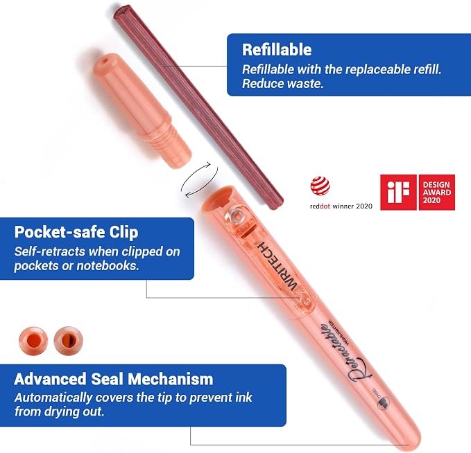 WRITECH Retractable Highlighters Assorted Colors: Chisel Tip Click Aesthetic Highlighter Marker Pens Pack Multi Colored Ink No Bleed Smear for Highlighting Journaling (12ct Mild+Vintage)
