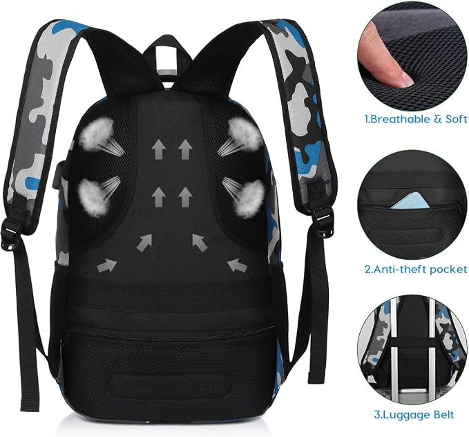 YAMTION 17.3 Inch Backpack Teenager Boy Man School Bag Computer School Business Leisure College School School Work University Travel School