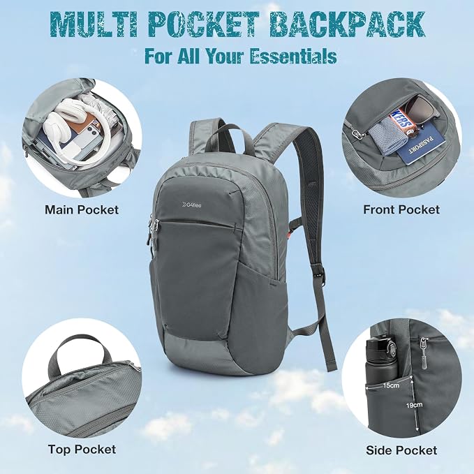 G4Free 18L Lightweight Packable Hiking Backpack for Men Women | Small Foldable Daypack for Travel Camping Trip