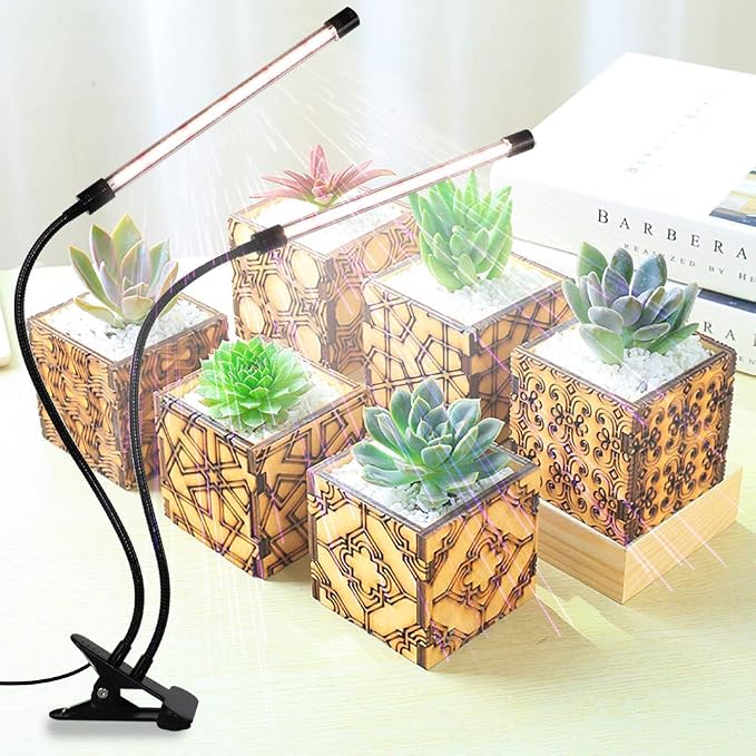 Grow Light,6000K Full Spectrum Indoor Plant Growing Lamp | Desk Lamp with White Red LEDs for Indoor Plants,Clamp with Flexible Gooseneck,Brightness Adjustable,Auto Timer 4 8 12Hrs