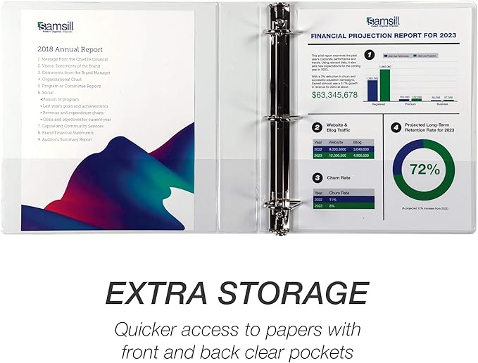 Samsill Durable 1.5 inch 3 Ring Binder, Made in USA, D Ring Binder, 100% Recycled Chipboard, White, Pallet of 480 Binders in 40 Cartons