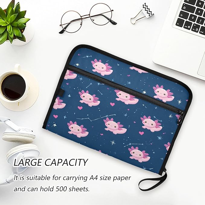 Salamander 13 Pocket File Organizer Expanding File Folder with Front Pouch Portable Business File Storage Document Organizer Folder with Zipper