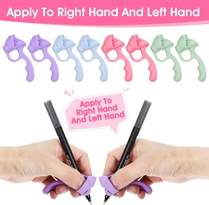 Qianyu Handwriting Ergonomic Pencil Grippers Holder Writing Posture Correction Tools Special Education Supplies for Toddlers, Preschooler (8 Pcs)