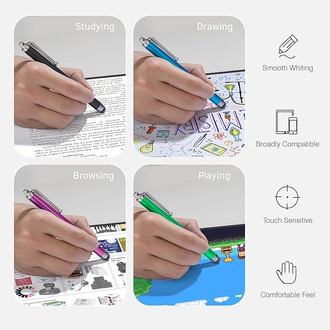 Stylus Pens for Touch Screens, Abiarst High Precision Universal Stylus for iPad iPhone Tablets Samsung Galaxy All Capacitive Touch Screens (20-Pack)