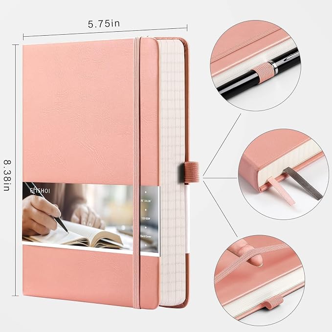 EMSHOI Graph Grid Journal Notebook, 256 Pages, A5 Size (5.7'' x 8.3'')